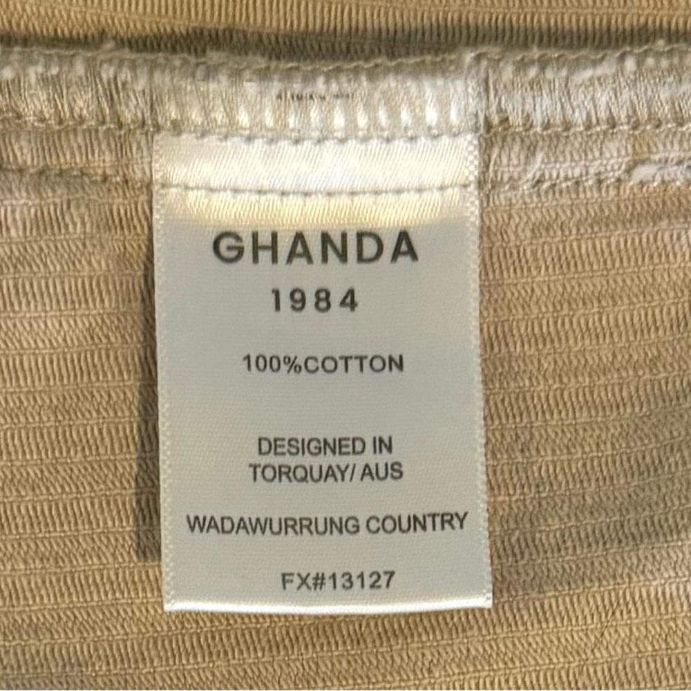 Ghanda Women's Tan Cropped Neutral Corduroy Jacket EUC - Sz S - Picture 6 of 8